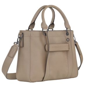 Longchamp - LONGCHAMP 3D Top handle bag Small - Beige Leather NWOT